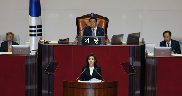 ▲ 교섭단체 대표연설하는 나경원 원내대표.