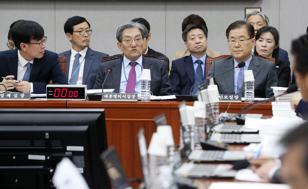 ▲ 심각한 표정의 노영민 청와대 비서실장.