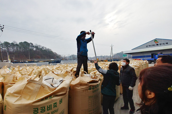 ▲ 2019년산 벼 공공비축미곡을 매입하고 있다.