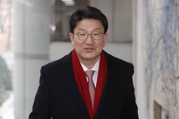 ▲ 항소심 출석하는 권성동 의원.