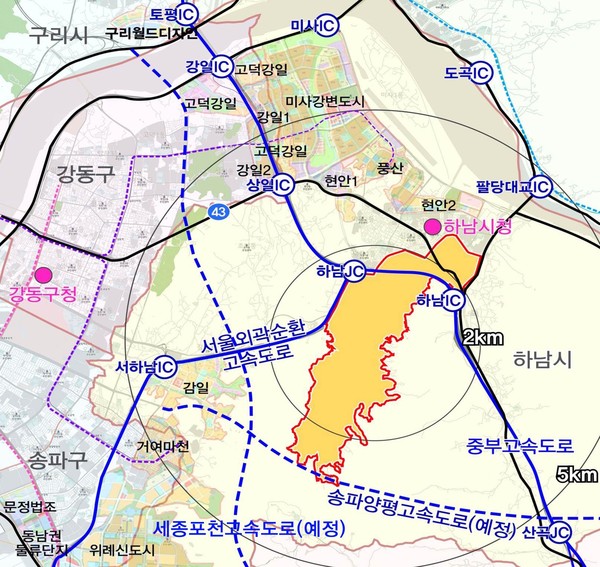 ▲ 하남교산지구 위치도.