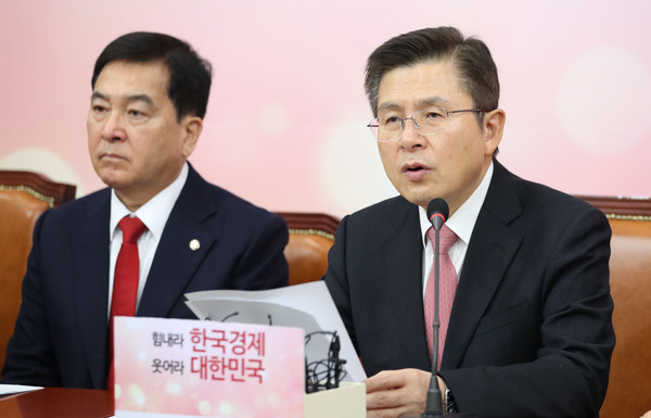 ▲ 발언하는 황교안 대표.