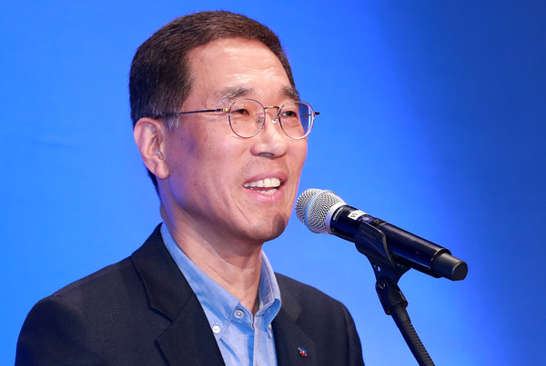 ▲ 인사말 하는 김주영 한국노총 위원장.