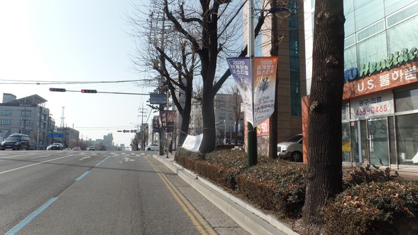 ▲ 가로등 현수기 사진.