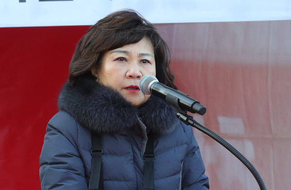 ▲ 모두발언하는 김순례 통합당 의원.