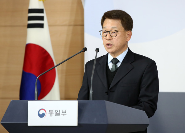 ▲ 브리핑하는 여상기 통일부 대변인.