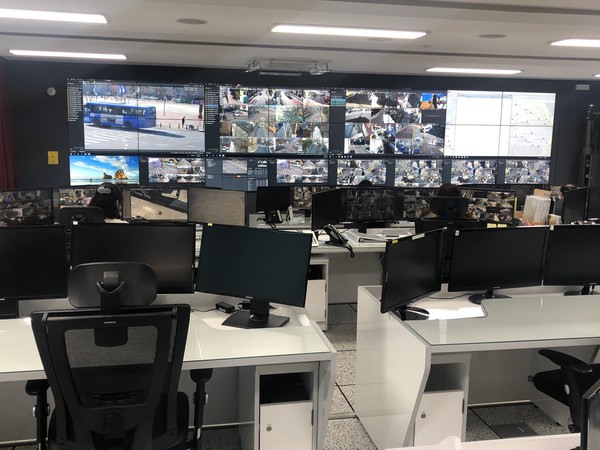 ▲ CCTV 통합관제센터.