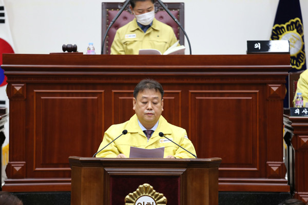 ▲ 지난 27일 경주시의회 제249회 임시회 2차 본회의에서 한영태 의원이 5분발언을 하고 있다.