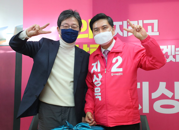 ▲ 통합당 후보 지원 나선 유승민 의원.