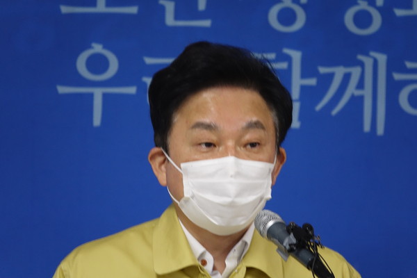 ▲ 브리핑하는 원희룡 제주지사.
