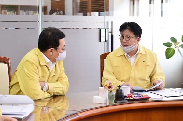 ▲ 보좌관회의에서 발언하는 도성훈 인천시교육감.