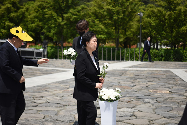 ▲ 노무현 전 대통령 서거 11주기 추도식에 참석한 한명숙 전 국무총리.