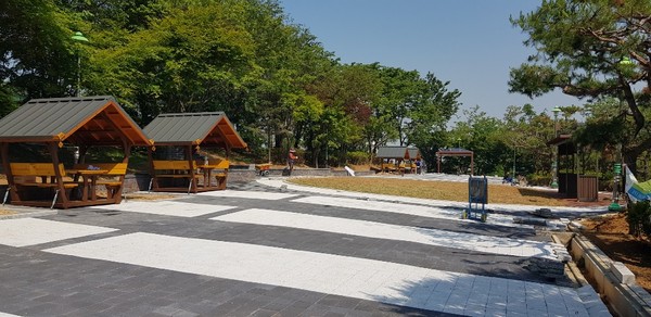 ▲ 송현배수지 쉼터 조성 완료 모습.