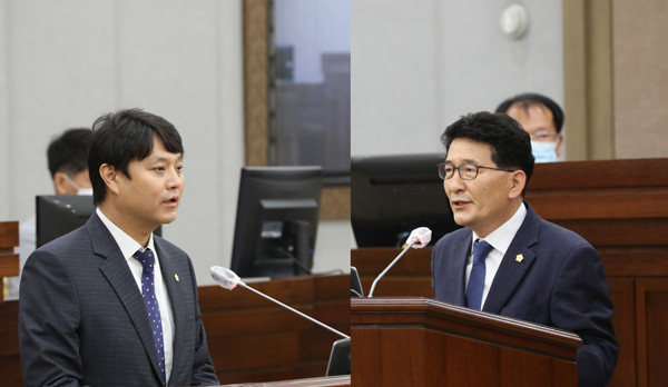 ▲ (왼쪽) 조석환 의장, (오른쪽) 김기정 부의장.