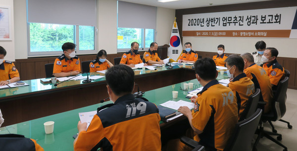▲ ‘2020년 상반기 업무추진 성과 보고회’.