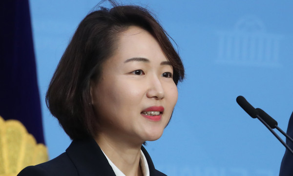 ▲ 이야기하는 홍정민 원내대변인.