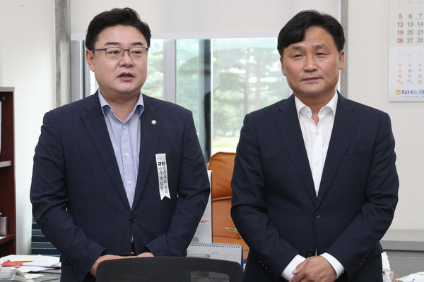 ▲ 여야 수석 회동에서 발언하는 김성원 미래통합당 원내수석부대표.