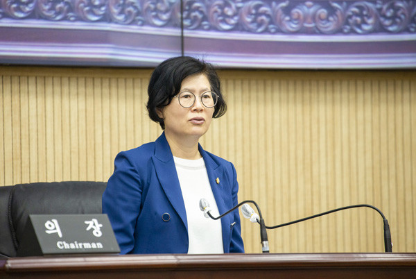 ▲ 8대 후반기 박은경 의장.