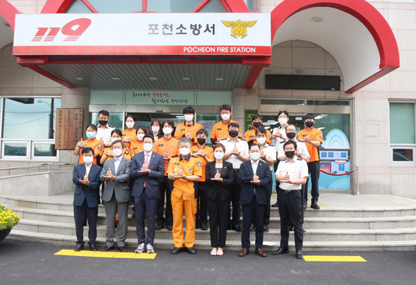 ▲ 포천시의회 의장단, 포천소방서 격려 방문.