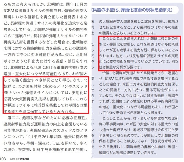 ▲ 방위백서 북한 부분.