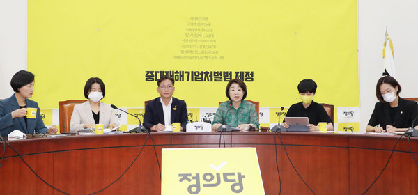 ▲ 정의당 의원총회에서 발언하는 심상정 대표.