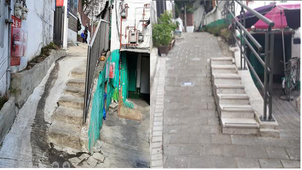 ▲ 조치 전과 후 모습.