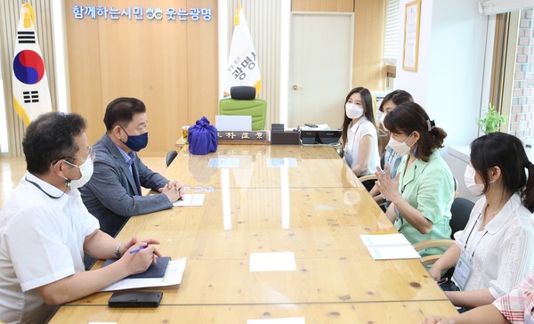 ▲ 어린이집연합회 임원과의 간담회 진행 모습.
