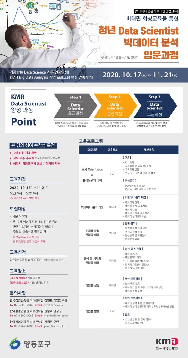 ▲ 빅데이터 전문가 비대면 양성교육 안내 포스터.