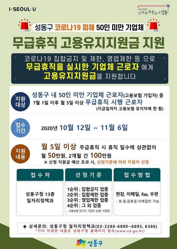 ▲ 무급휴직 고용유지지원금 지원 안내도.