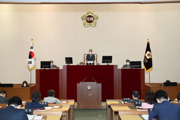 ▲ 성남시의회 제258회 임시회 개회식 및 제1차 본회의.