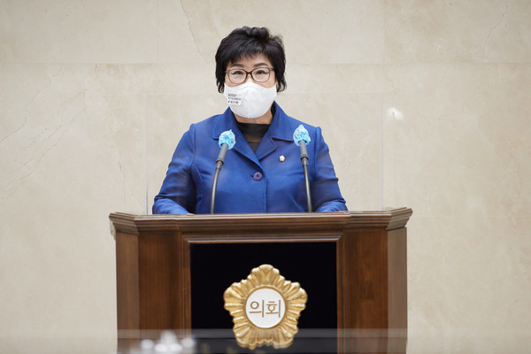 ▲ 제248회 임시회 제1차 본회의에서 대표발의 중인 장정순 의원.