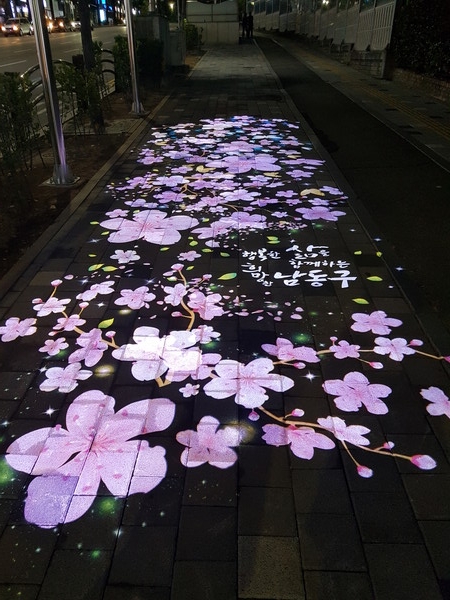 ▲ 정각초등학교 인근에 조성된 안전 빛거리.