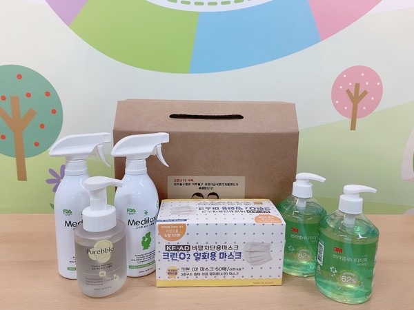 ▲ 지원된 어린이 위생물품.