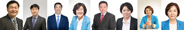 ▲ 왼쪽부터 박태순, 김태희, 한명훈, 나정숙, 이기환, 김진숙, 주미희, 이경애 의원.