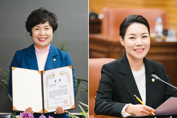 ▲ 왼쪽부터 이명옥 의원, 박성연 의원.