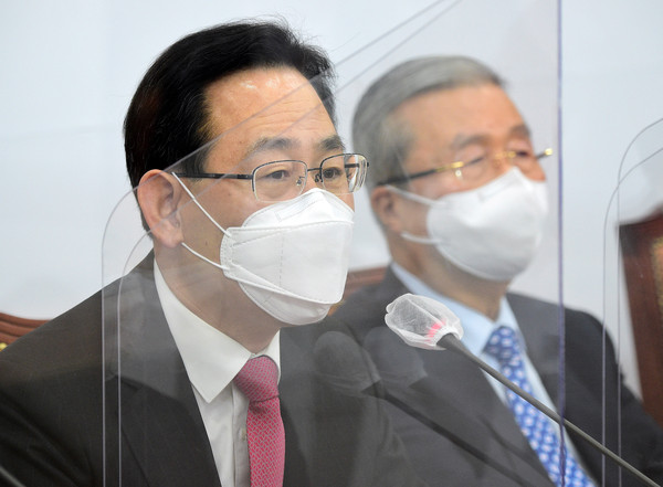 ▲ 발언하는 주호영 원내대표. /뉴시스