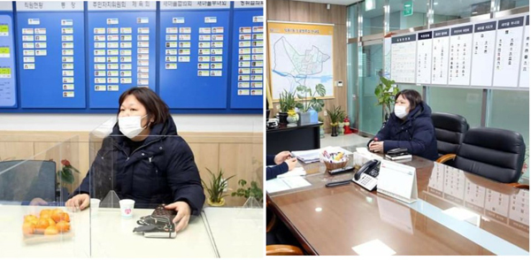 ▲ 하남시의회 이영아 의원, 폭설 현장 찾아 제설 진행상황 등 점검.
