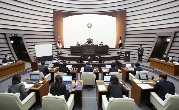 ▲ 광주시의회 임시회 개최 모습.