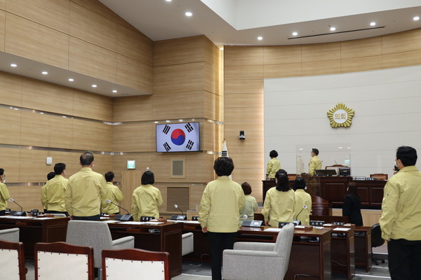 ▲ 용산구의회 제262회 임시회 개회 모습.