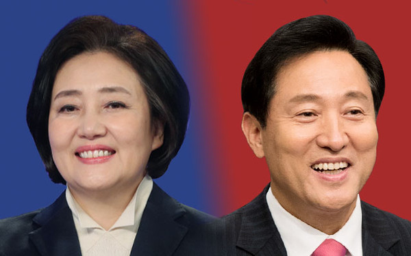 ▲ 서울시장 후보 박영선-오세훈. /뉴시스