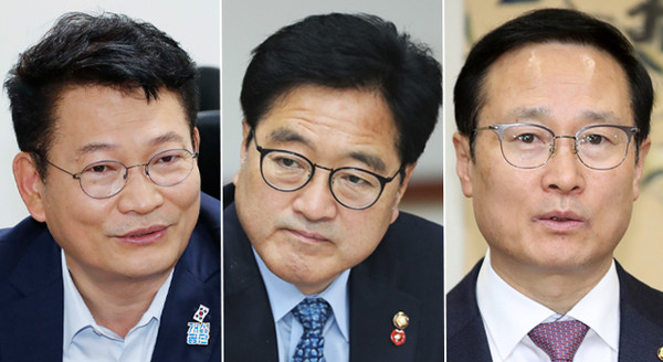 ▲ 민주당 당대표 도전하는 송영길-우원식-홍영표, /뉴시스