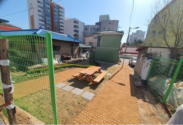 쉼터 조성 후