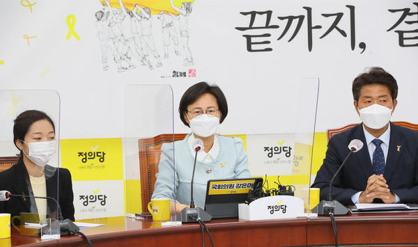 ▲ 상무위 발언하는 강은미 원내대표. /뉴시스