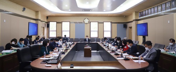 ▲ 평택시의회 4월 의원 정기 간담회.