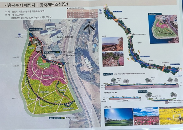 ▲ 기흥저수지 매립지 꽃축제원조성안.