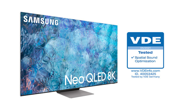 ▲ 삼성 Neo QLED 제품 이미지와 VDE 인증 로고. /뉴시스