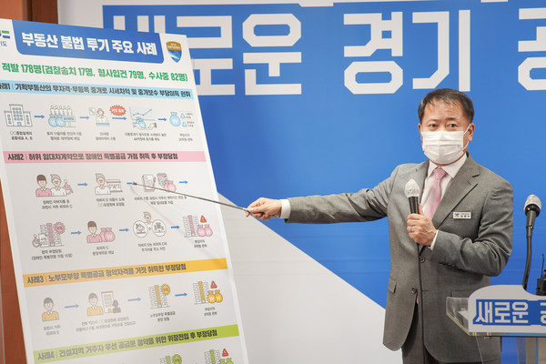 ▲ 김영수 경기도 공정특별사법경찰단장 기자회견.