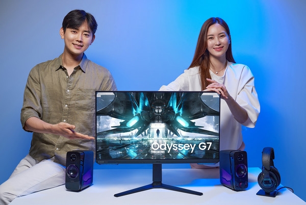 ▲ 삼성전자의 신제품 게이밍 모니터 오디세이 G70A. /뉴시스