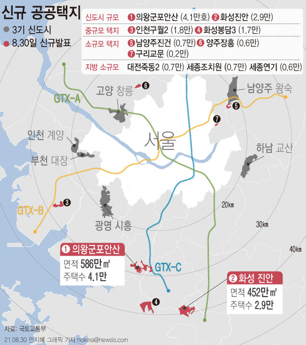 ▲ 신규 공공택지 현황. /뉴시스