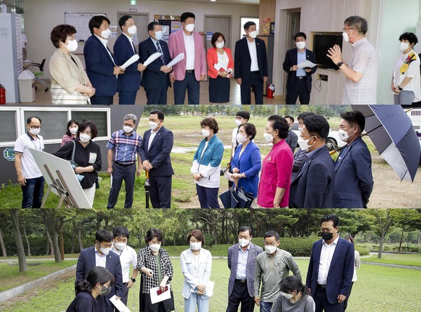 ▲ 안산시의회 기획행정위원회와 문화복지위원회, 도시환경위원회가 지난 30일 각각 제271회 임시회 중 현장활동을 실시했다. 사진 위부터 차례대로 기획행정위, 문화복지위, 도시환경위의 모습.